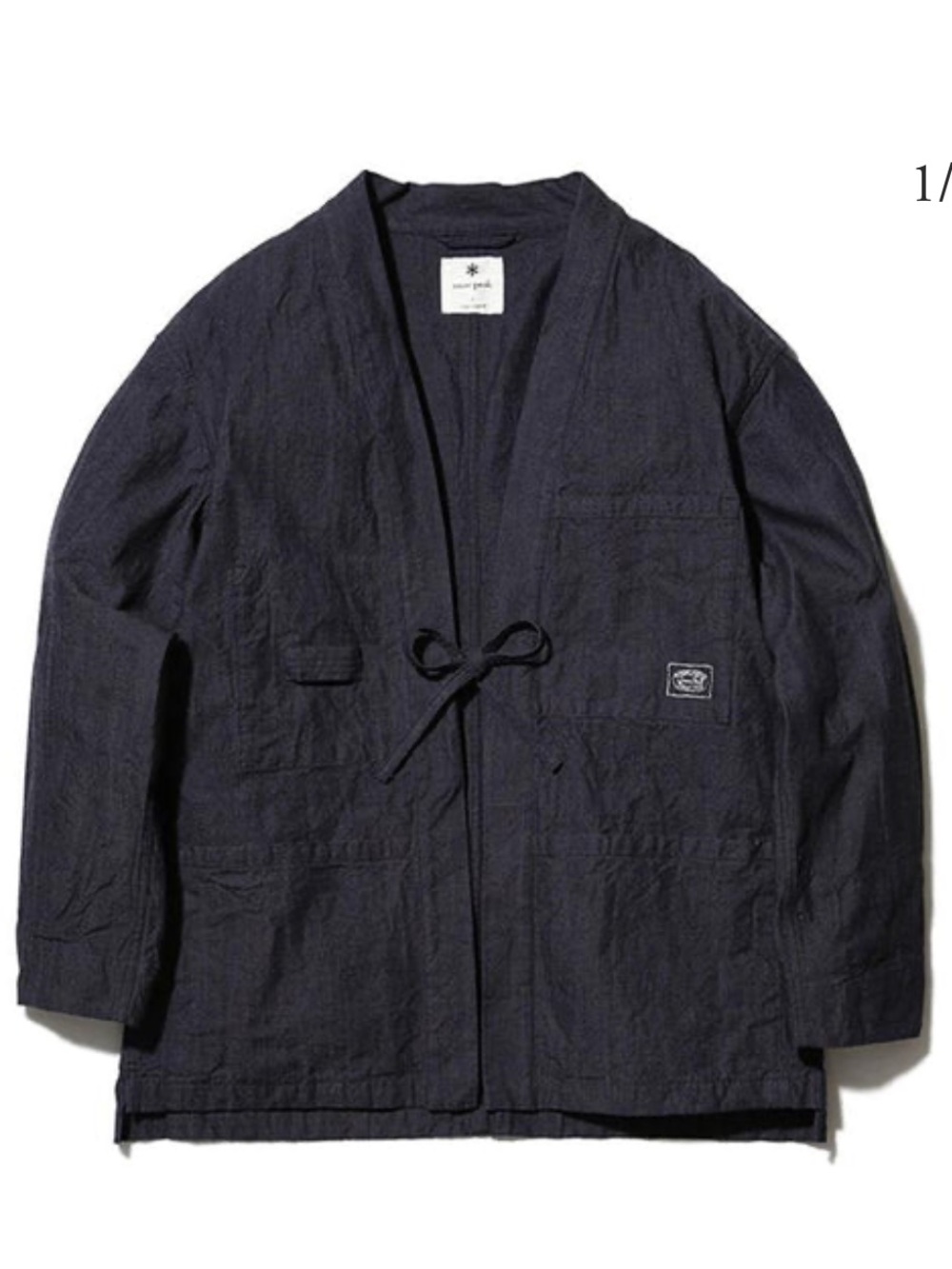 Snow Peak Japan Organic Cotton Canvas Noragi Jacket - Navy Denim Sz XL
